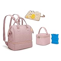 Fasrom Pump Carrying Bag Backpack Bundle with Baby Bottle Cooler Bag with Ice Pack Fits 4 Baby Bottles up to 5 Ounce