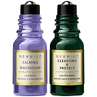 Calming Magnesium Lavender Orange Cedarwood & Cleansing and Protect Juniper Berry White Sage with Nerolina, Pack of 2