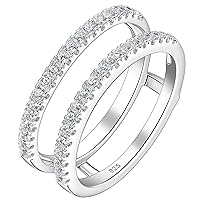 SHELOVES Chevron Vintage Ring Enhancer for Engagement Rings Stackable Wedding Band 925 Sterling Silver 5-10