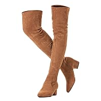 N.N.G Women Over the Knee Boots Suede Thigh High Low Heel Black Winter Flat Block Chunky OTK Long Comforts Pointed zipper above the knee Boots