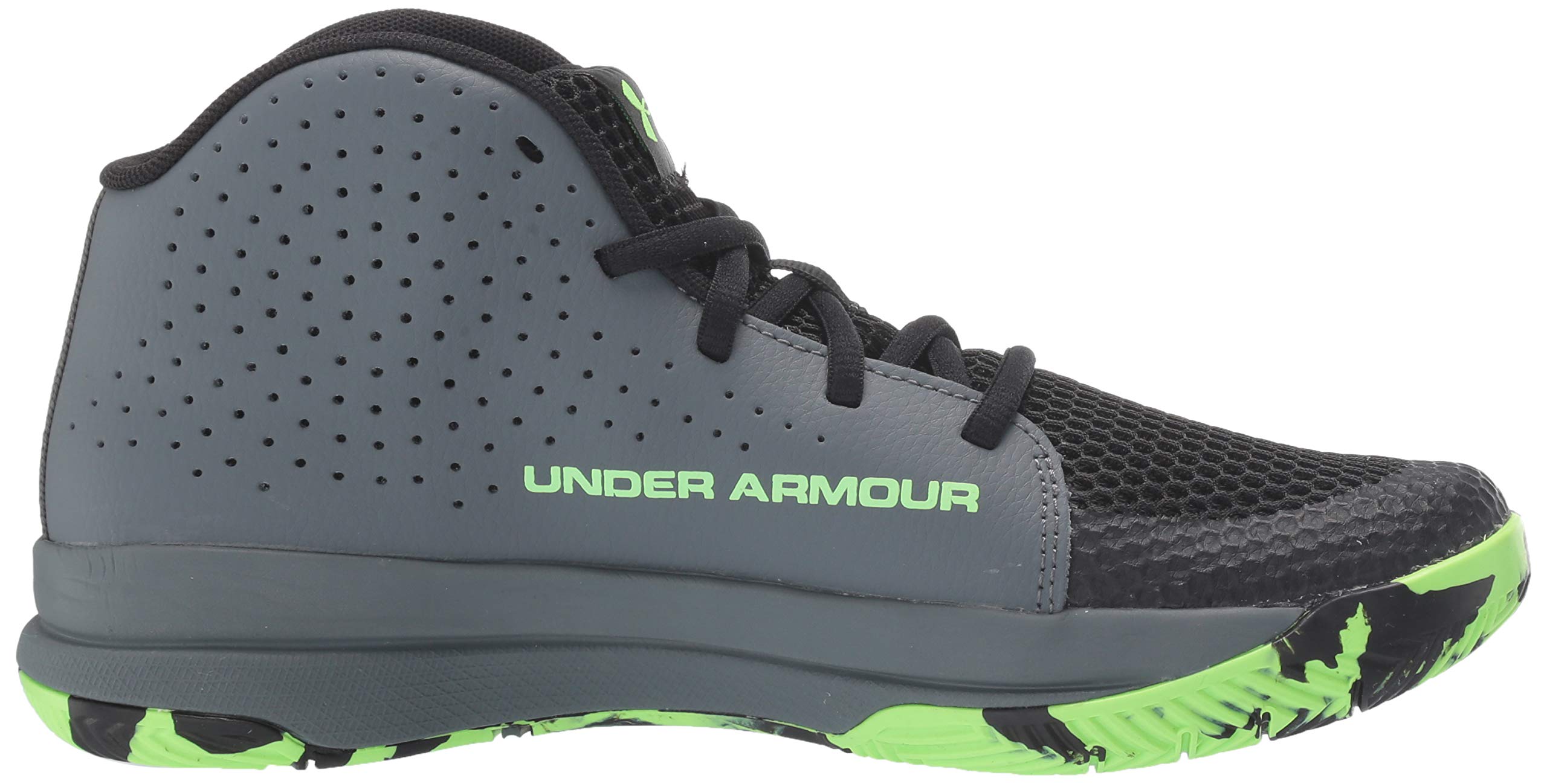 Under Armour Unisex-Child Grade School Jet 2019 Basketball Shoe, Pitch Gray (100)/Black, 7