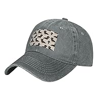 Dachshund Dog Print Unisex Adjustable Baseball Caps Washed Denim Trucker Hat Baseball Low Profile Dad Hat