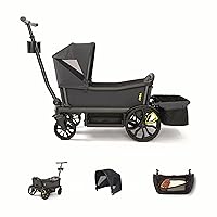 Veer Cruiser Essentials Bundle - Premium Stroller Wagon with Foldable Storage Basket & Retractable Canopy - The Feel & Safety of a Stroller Combined with The Fun of a Lightweight, Rugged Wagon