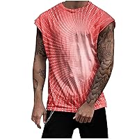 Men's 3D Print Tank Tops, Workout Sleeveless T-Shirt Casual Crewneck Athletic Tanks Relaxed Fit Sports Top Gym Shirts