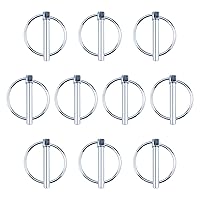 5/16” Lynch Pin, 10 Pcs Carbon Steel Linch pins with Ring Heavy Duty Quick Release L-Pin Lock for Bike Boat Farm Tractors Trailers Trucks (Dia 8mm*Length 45mm)
