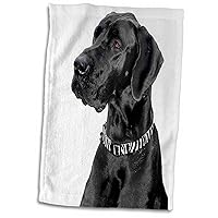 3D Rose Black Dane Towel, 15 x 22