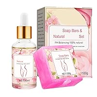 1Set Yoni Wash for Women Balance Eliminates Odor 100g Yoni Soap ＆ 30ml Feminine Oil Natural Moisturizing Yoni Bar
