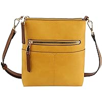 Le Miel Vegan Leather Double Zipper Square Crossbody Bag - Chic Companion for Women's Everyday Casual Occasions