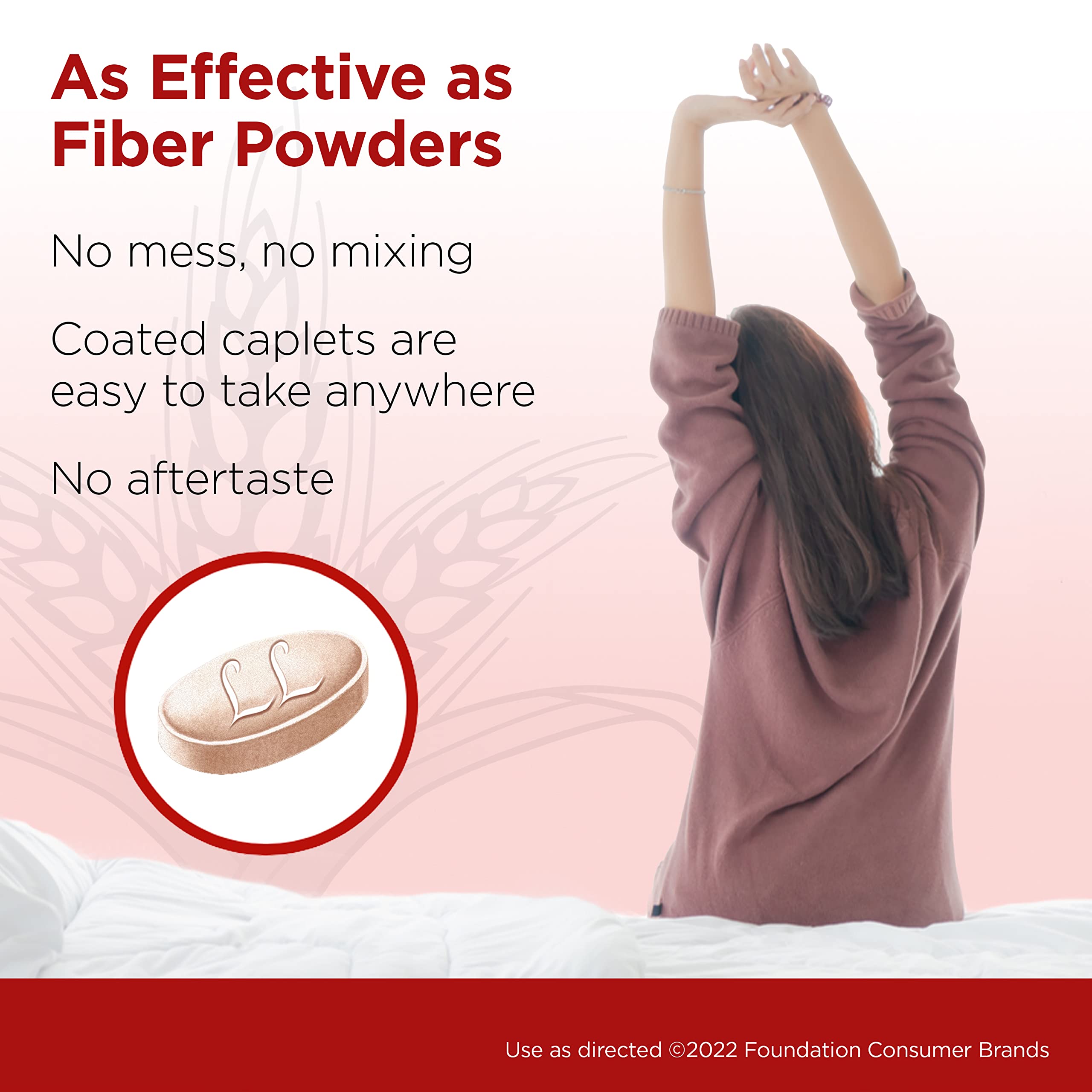 Fibercon Fiber Therapy Coated Caplets, Safe, Simple & Comfortable Insoluble Fiber for Bowel Irregularity, Comfortable Constipation Relief with No Gas or Bloating, 90 Caplets