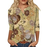 T Shirts for Women Trendy Patchwork Printed Button-Down Shirt Slim Fit Casual Daily Going Out Tops Tunic S-3XL