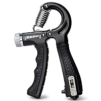 Compact Hand Exercise Grip Strengtheners with Adjustable Weight Resistance from 10-130lbs, Grip Tracker keeps Track of Number of Squeezes, FSA & HSA Eligible, Set of 2