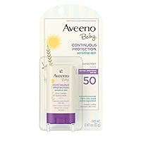 Continuous Protection Mineral Sunscreen Stick for Sensitive Skin with Broad Spectrum SPF 50 Protection for Face & Body, Naturally Sourced 100% Zinc Oxide, Travel Size, 0.47 oz