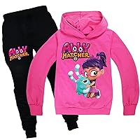 Kids Fall Winter Casual Hooded Pullover+Pants Sets-Abby Hatcher Clothes Sets Novelty Sweatshirts for Girls(2-16Y)
