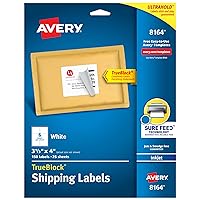 Avery Shipping Labels with TrueBlock Technology for Inkjet Printers, 3-1/3