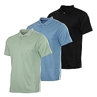 3 Pack: Men's Quick-Dry Short Sleeve Athletic Performance Polo Shirt (Available in Big & Tall)