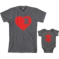 Threadrock Heart & Missing Piece Infant Bodysuit & Men's T-Shirt Matching Set