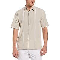 Cubavera Paneled Short Sleeve Shirt for Men, Classic Fit, Wrinkle Resistant, Casual Button-Down Shirt With Spread Collar