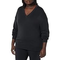 Amazon Aware Women's Relaxed-Fit Fleece V-Neck Sweatshirt (Available in Plus Size)