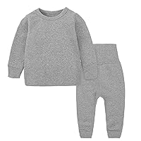 Toddler Boy Shirt and Tie Set Toddler Kids Baby Boy Girl Clothes Unisex Solid Sweatsuit Long (Dark Gray, 5-6 Years)