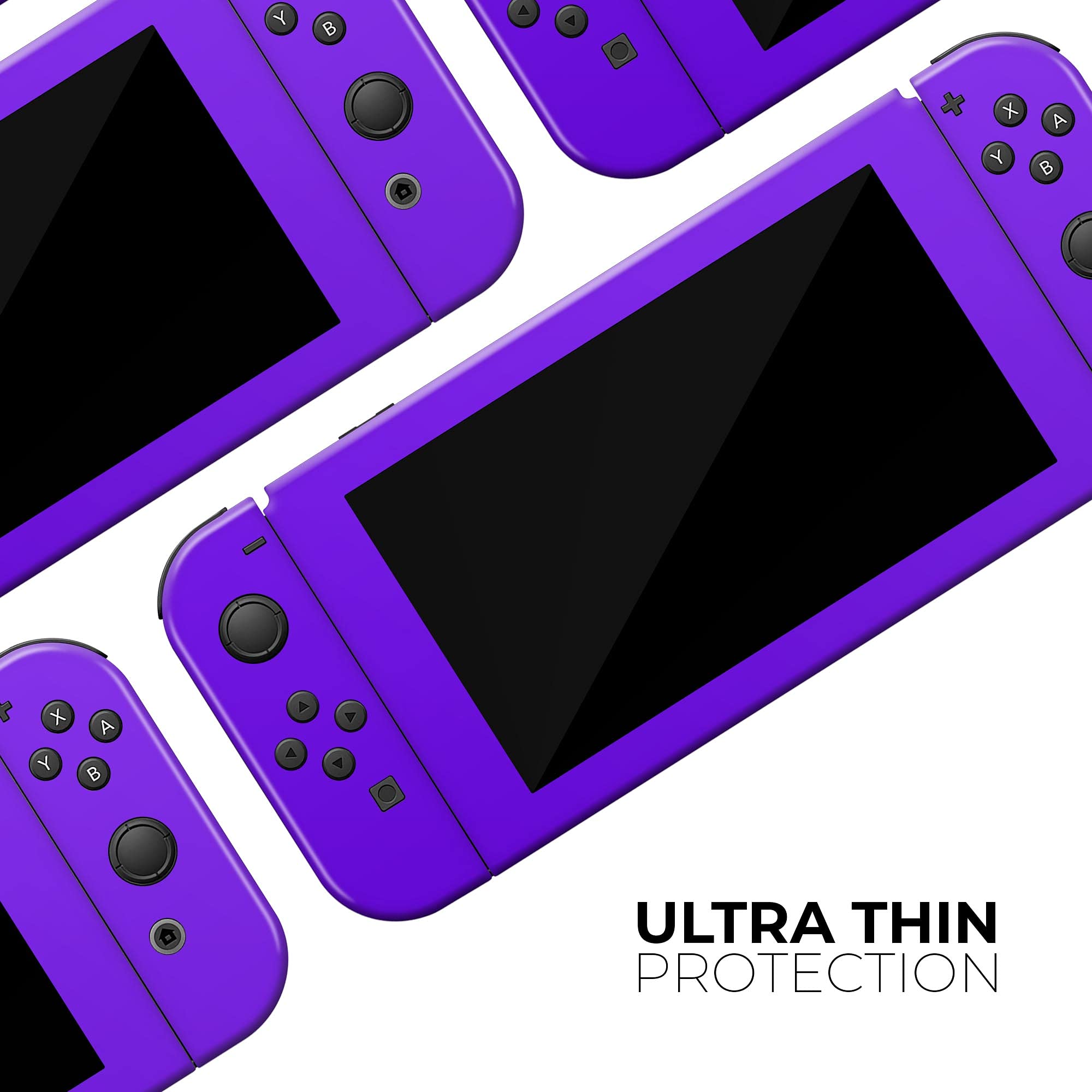 Design Skinz - Compatible with Nintendo Switch Console + Joy-Con - Skin Decal Protective Scratch-Resistant Removable Vinyl Wrap Cover - Solid Purple