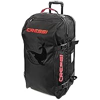 Cressi Heavy-Duty 140 Liters Wheeled Travel Bag - Adjustable Shoulder Strap - Equipment Protection for Outdoor Activities, Water Sport, Boating, Scuba Diving - Whale: Designed in Italy