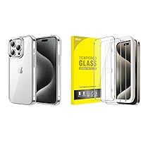 JETech iPhone 15 Pro Max Bumper Case and Screen Protector Bundle