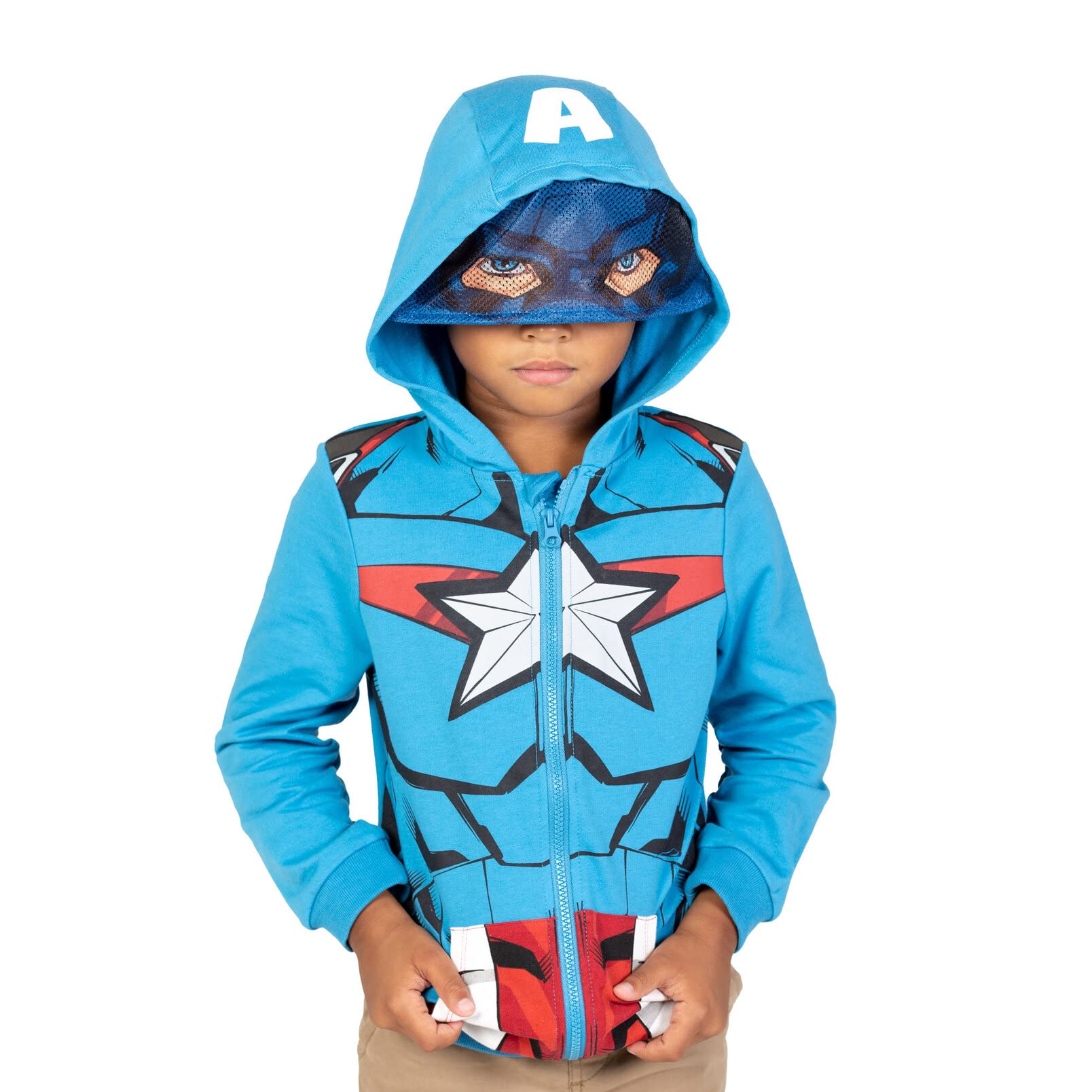 Marvel Avengers Spider-Man Hulk Captain America Zip Up Hoodie Toddler to Big Kid