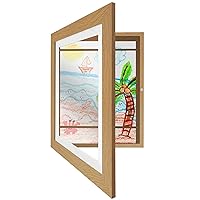Americanflat Front Loading Kids Art Frame in Dark Oak - 8.5x11 Picture Frame with Mat and 10x12.5 Without Mat - Kids Artwork Frames Changeable Display - Frames for Kids Artwork Holds 100 Pieces
