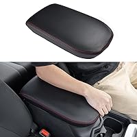 JDMCAR Center Console Cover Compatible with Toyota RAV4 Accessories 2024 2023 2022 2021 2020 2019 and 2021-2024 RAV4 Prime Customized Middle Console Lid Cover Pad Protector (Red Trim)