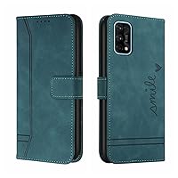 Protective Flip Cases Compatible with Oppo Realme 7 Pro Wallet Case,Shockproof TPU Protective Case,PU Leather Phone Case Magnetic Flip Folio Leather Case Card Holders Case Cover (Color : Green)