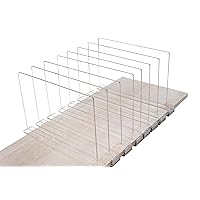 8 Pack Acrylic Shelf Dividers for Closet - Clear Shelf Organizer for Clothes - Adjustable Storage Separators in Bedroom and Office - Suitable for Wooden or Vertical Shelves