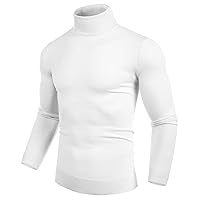 nine bull Mens Lightweight Turtleneck Sweater Slim Fit Knitted Long Sleeve Thermal Pullover Sweaters