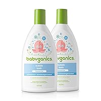 Babyganics Bubble Bath, Non-Allergenic, Gently Cleanses, Fragrance Free, 20 Fl Oz (Pack of 2), Packaging May Vary