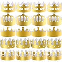 SIQUK 25 Pieces Paper Crowns Gold Party Crown Paper Hats Party Paper King Crown Golden Paper Crown for Party