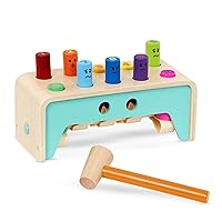 Battat – Wooden Hammer Toy For Kids, Toddlers – Pounding Bench With Pegs And Mallet – Colorful Developmental Toy – Pound & Count Bench – 1 Year + – Pound & Count Bench
