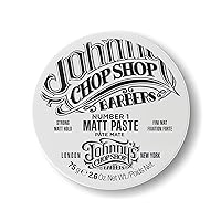 JOHNNY’S CHOP SHOP #1 Men's Hair Styling Matte Paste Pro-Quality Strong Hold, Lasting Texture, Natural Look Soybean Oil Protection & Hydration 2.6 oz