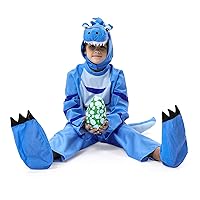 1PcsKids Dinosaur Costume for Halloween Child Dinosaur Dress Up Party, Role Play and Cosplay (Blue,S)
