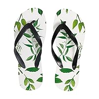 Vantaso Slim Flip Flops for Women Palm Foliage Branches Yoga Mat Thong Sandals Casual Slippers