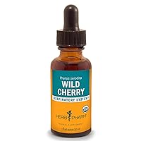 Herb Pharm Certified Organic Wild Cherry Bark Liquid Extract for Respiratory Support - 1 Ounce (DWCHER01) (Pack of 2)