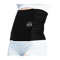 ITA-MED Women's Breathable Elastic Abdominal Support Binder/Wrap, 12 Inch Wide, Made In USA, Post-Partum, C-section & Surgery Recovery, Abdominal Support W/ Body-Shaping Effect, I AB-412(W) BL XL, Black, (IAB-412-W)