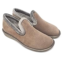 304 Women's Comfy Slippers, Genuine Suede Fuzzy Wool-Like Plush Fleece Lining, Relaxed Fit Slip-On House Shoes, Indoor/Outdoor, Made in Spain