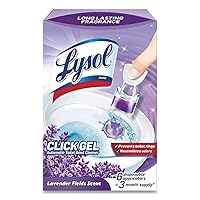 Lysol Click Gel Automatic Toilet Bowl Cleaner, For Cleaning and Refreshing, Lavender Fields, 6 Applicators (Pack of 1)