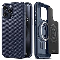 Spigen Magnetic Mag Armor MagFit Designed for iPhone 15 Pro Case, [Military-Grade Protection] Compatible with MagSafe (2023) - Navy Blue