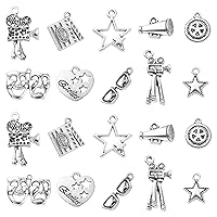 LiQunSweet 100 Pcs 10 Styles Comedy and Tragedy Film Movie Charms Actor Actress Star Mardi Gras Drama Mask Charms for Jewelry Making