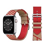 for Apple Watch Band 38mm 40mm 42mm 44mm Bracelet 7/SE/6/5/4/3/2/1 Series Nylon Braid Jumping Single Tour Strap (Color : Kraft Rouge de 8, Size : 38-40MM)