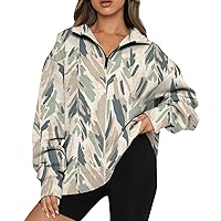 Womens Oversized Sweatshirts Hoodies, 1/4 Zip Floral Printed Pattern Pullover 2023 Y2k Fall Fashion Clothing,S-3XL