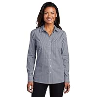 Port Authority Ladies Broadcloth Gingham Easy Care Shirt LW644 M True Navy/White