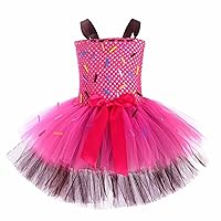 Halloween Toddler Girl Sleeveless Multilayer Mesh Cake Dress for 1 to 12 Years Flippy Dress for Girls