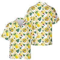 -Funny Yellow Sun Pineapple Ice-Cream Hawaiian Shirt S-5XL