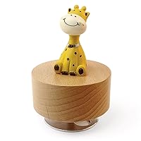 Cute Little Animal Wooden Mechanical Music Box, You are My Sunshine Musical Boxs,Gift for Boys and Girls Kids (Giraffe)